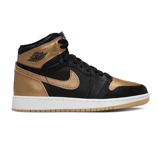 Nike Kid's Air Jordan 1 Retro High OG Shoes - Black / Metallic Gold - Shopsportive