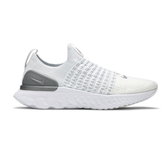 Nike Women's React Phantom Run Flyknit 2 Shoes - White / Pure Platinum / Metallic Silver - Shopsportive