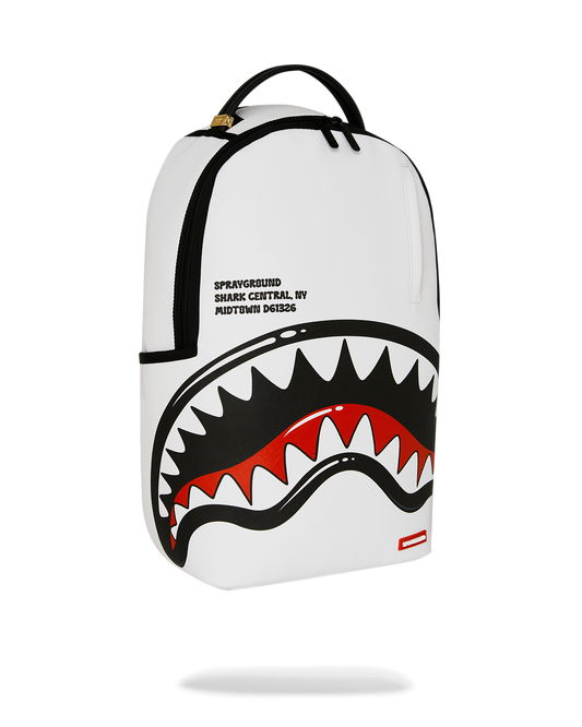 Sprayground Shark Central Bubble Shark (Wht) Backpack Bag - Shopsportive
