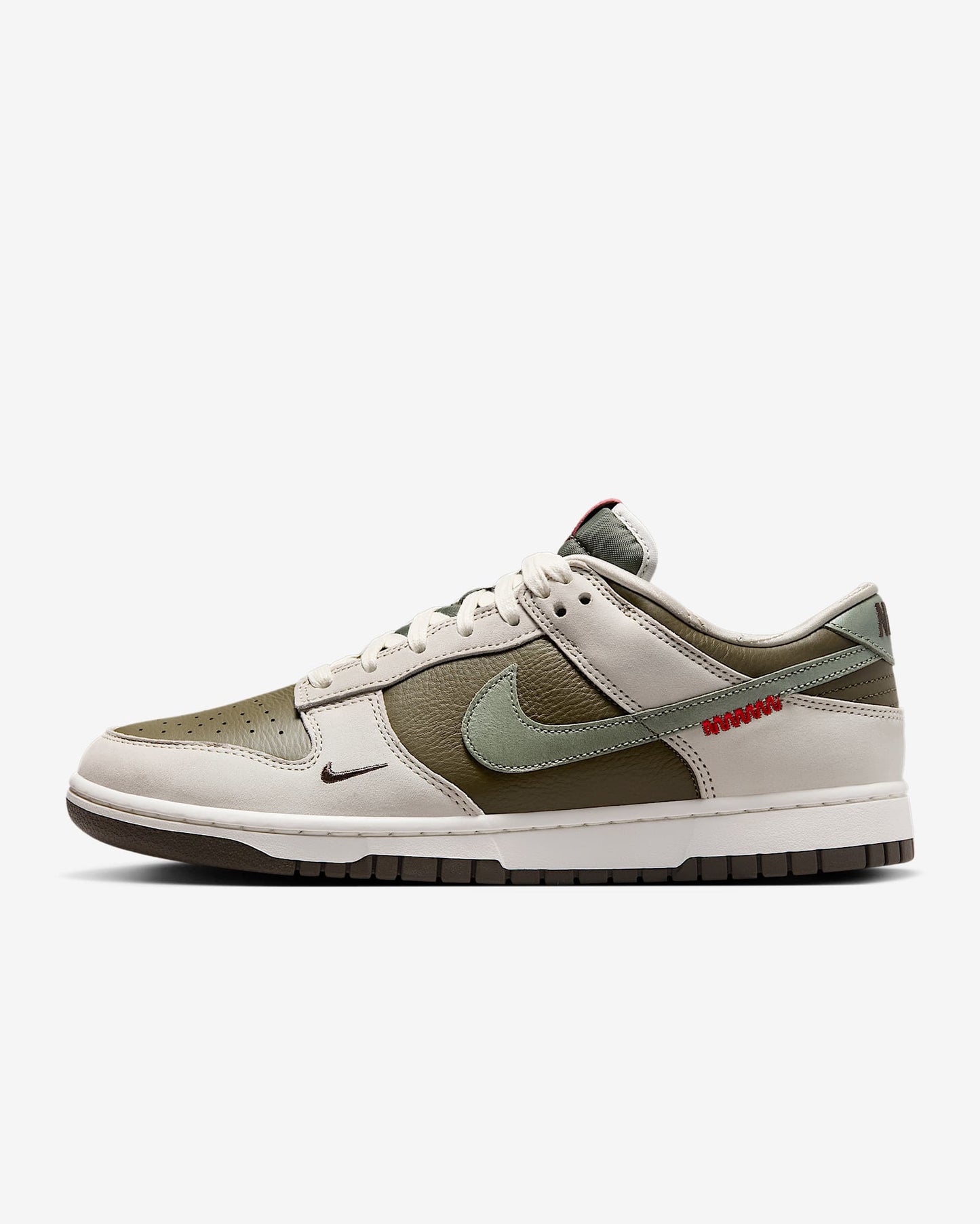 Nike Men's Dunk Low Retro Year Of The Snake Shoes - Medium Olive / Jade Horizon / Sail / Ironstone / University Red