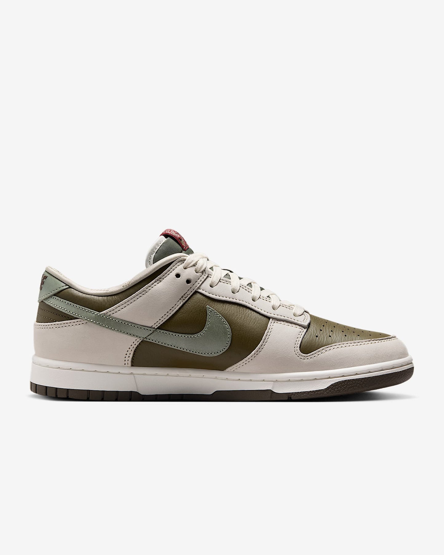 Nike Men's Dunk Low Retro Year Of The Snake Shoes - Medium Olive / Jade Horizon / Sail / Ironstone / University Red