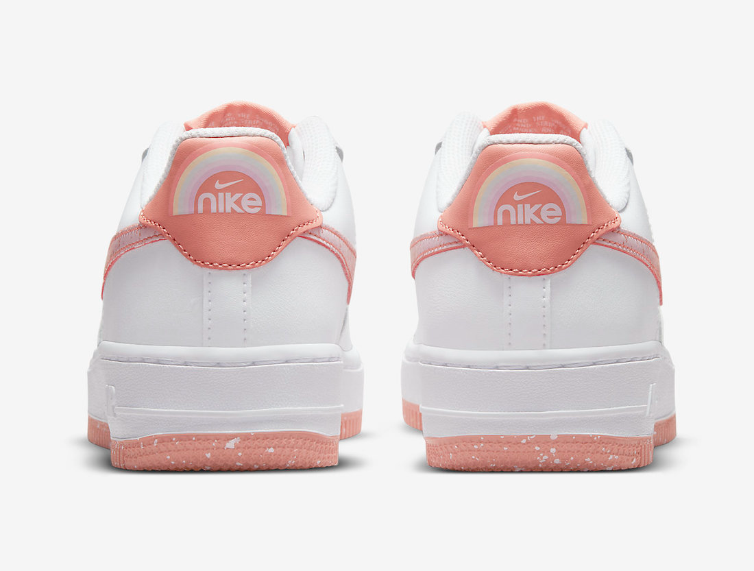Nike Kid's Air Force 1 LV8 Shoes - White / Light Madder Root / Aura Sportive