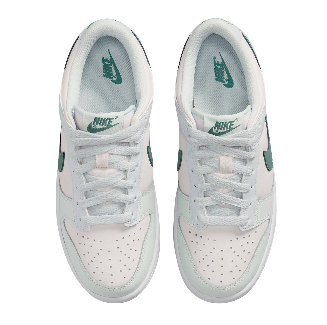 Nike Kid's Dunk Low GS Shoes - Football Grey / Mineral Teal / Pearl Pink Sportive
