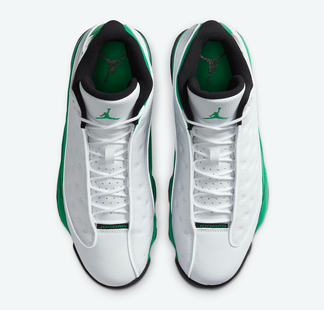 Nike Men's Air Jordan 13 Retro Lucky Shoes - White / Lucky Green / Black Sportive