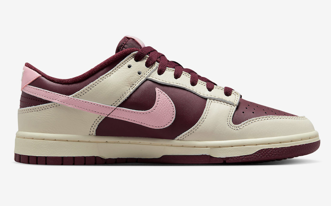Nike Men's Dunk Low Retro RPM Shoes - Pale Ivory / Medium Soft Pink / Night Maroon Sportive