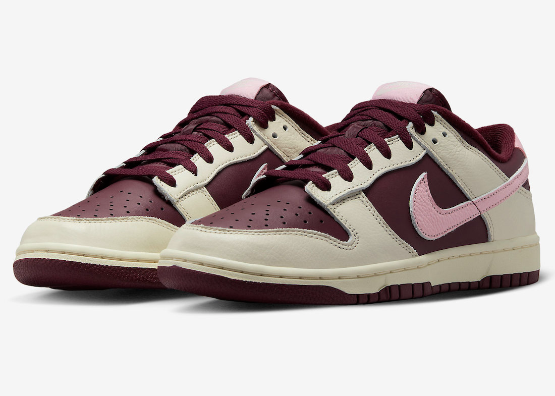Nike Men's Dunk Low Retro RPM Shoes - Pale Ivory / Medium Soft Pink / Night Maroon Sportive
