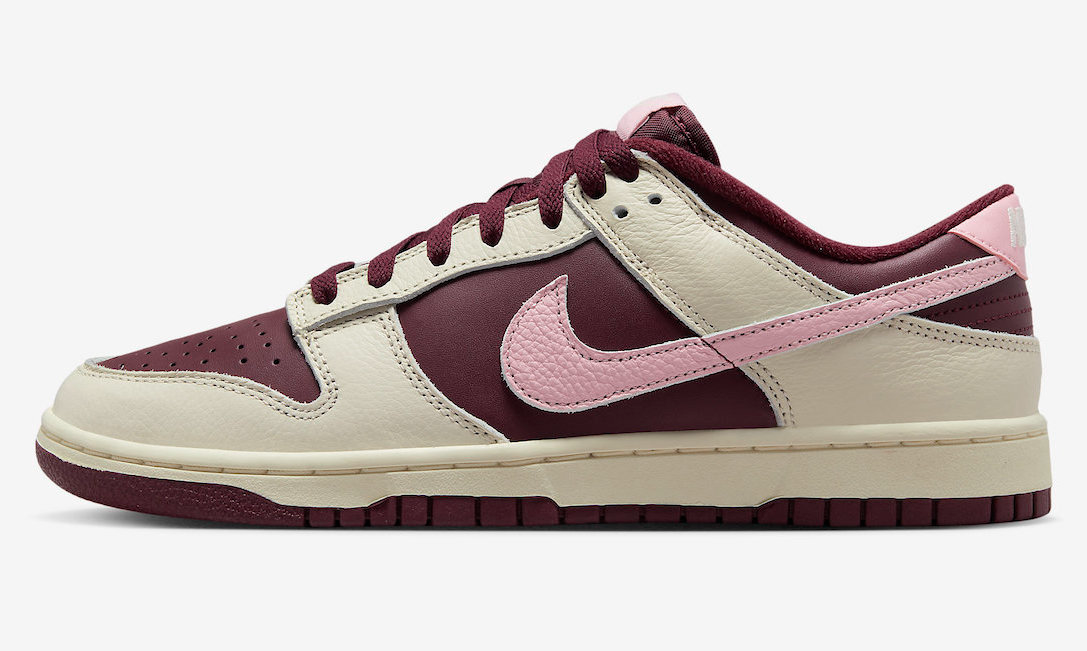 Nike Men's Dunk Low Retro RPM Shoes - Pale Ivory / Medium Soft Pink / Night Maroon Sportive
