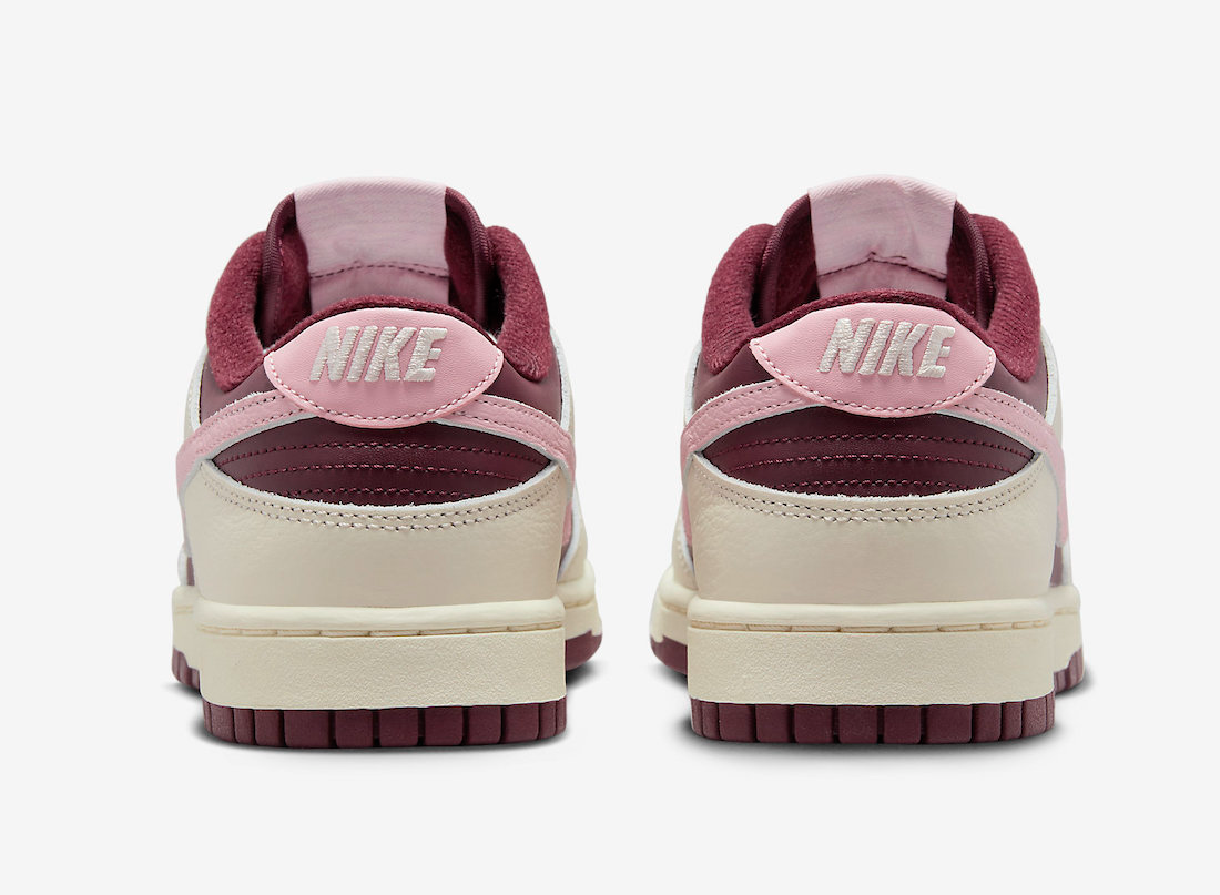 Nike Men's Dunk Low Retro RPM Shoes - Pale Ivory / Medium Soft Pink / Night Maroon Sportive
