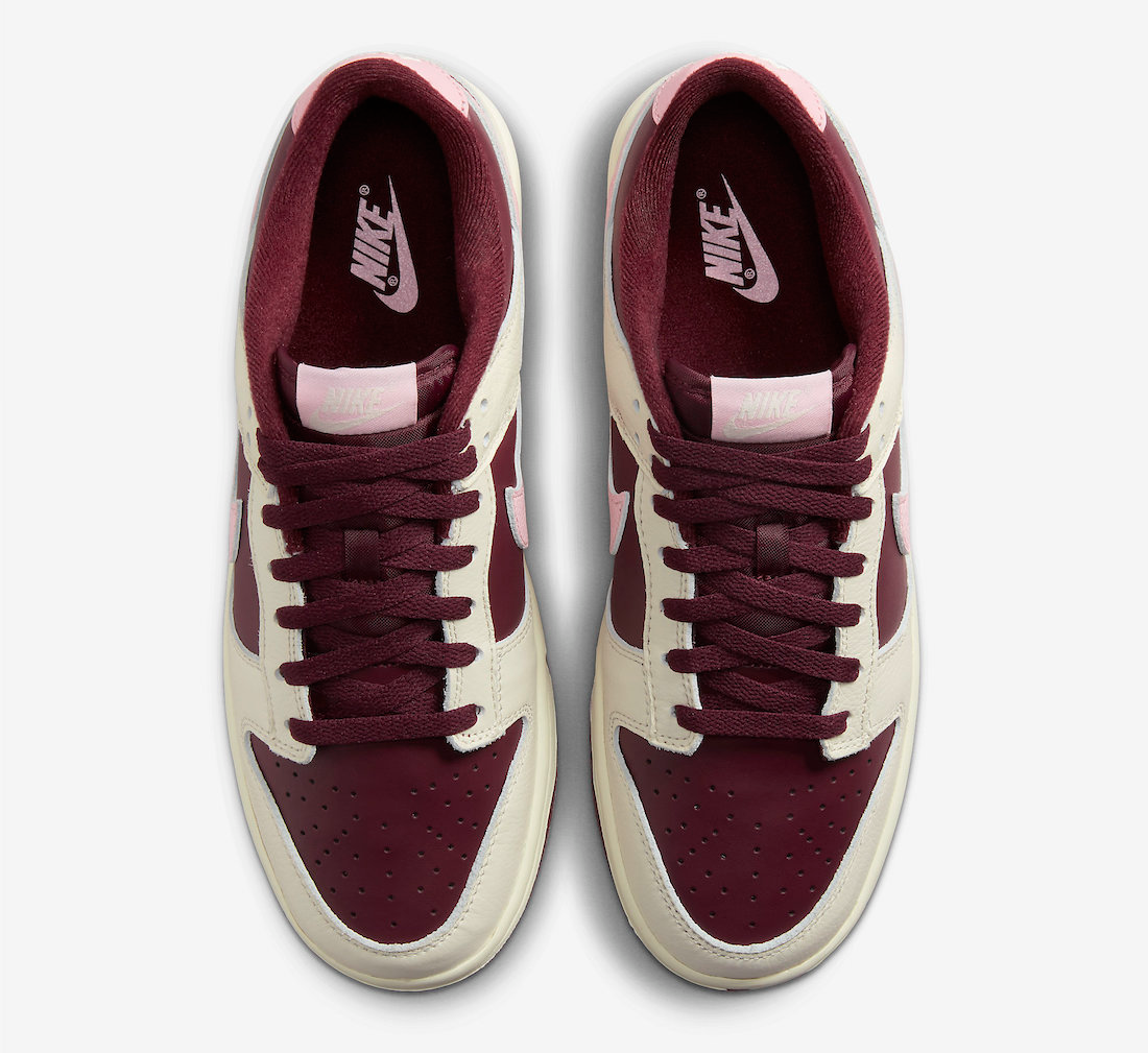 Nike Men's Dunk Low Retro RPM Shoes - Pale Ivory / Medium Soft Pink / Night Maroon Sportive