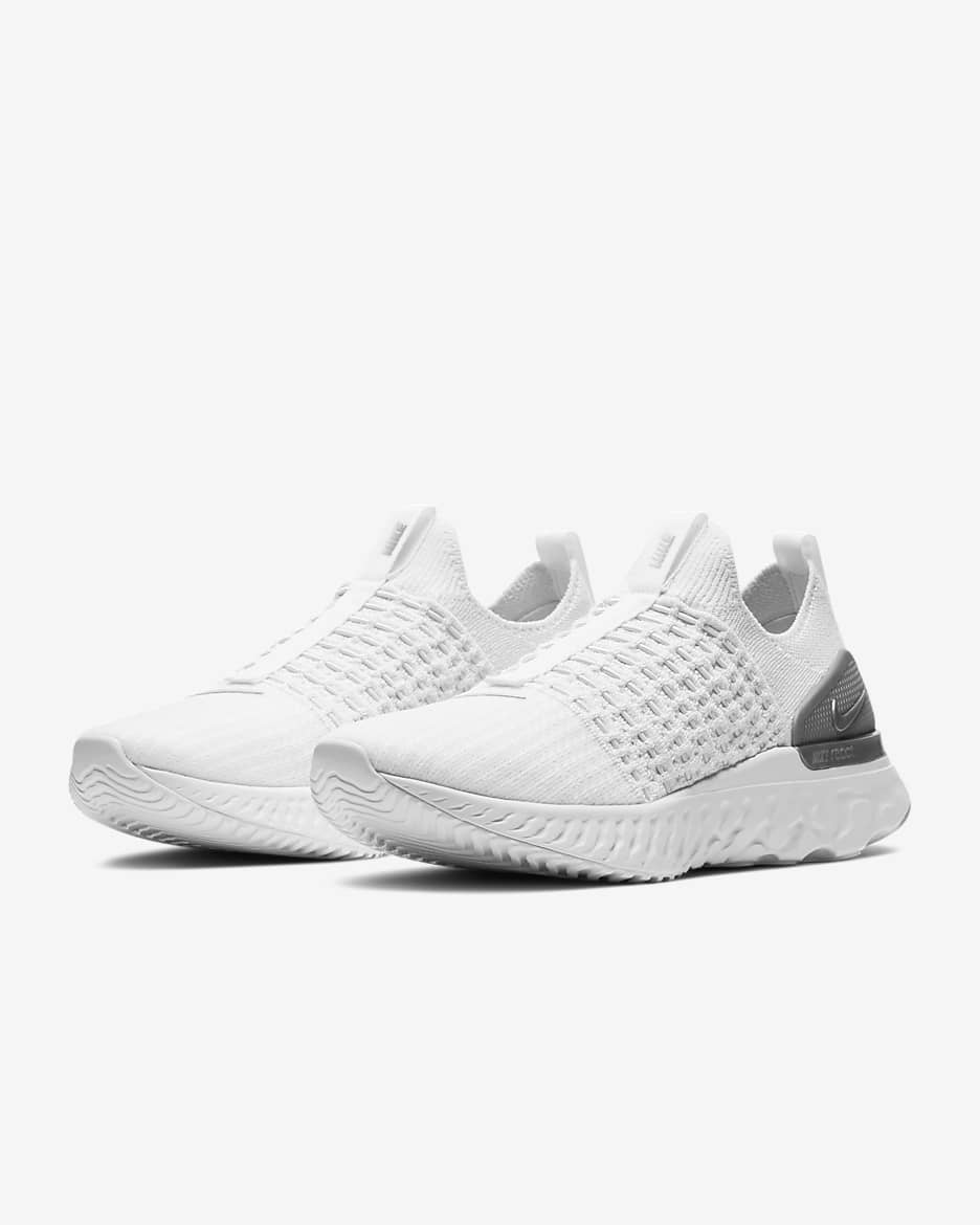 Nike Women's React Phantom Run Flyknit 2 Shoes - White / Pure Platinum / Metallic Silver - Shopsportive