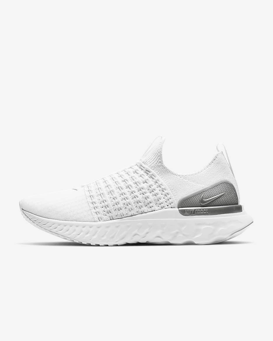 Nike Women's React Phantom Run Flyknit 2 Shoes - White / Pure Platinum / Metallic Silver - Shopsportive