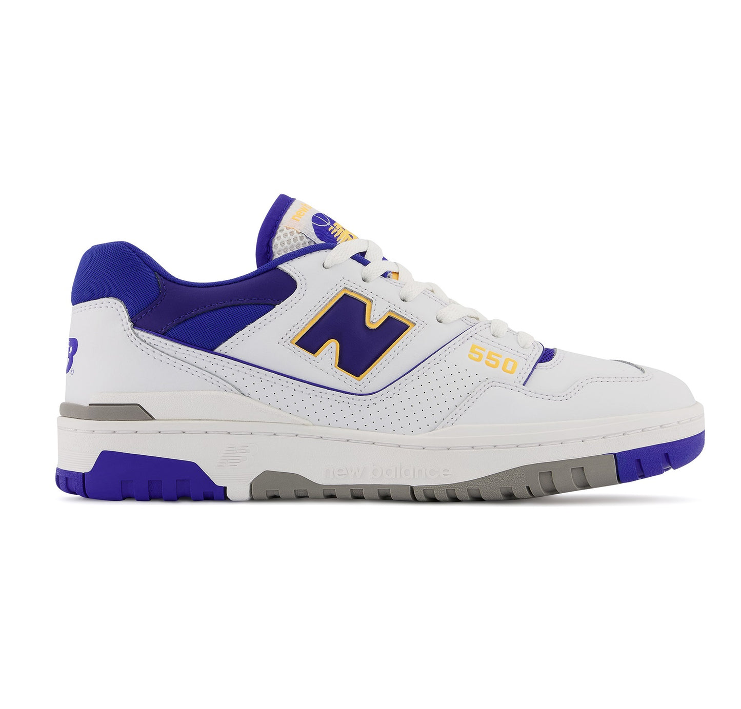 New Balance Men's 550 Lakers Shoes - White / Purple / Gold - Shopsportive