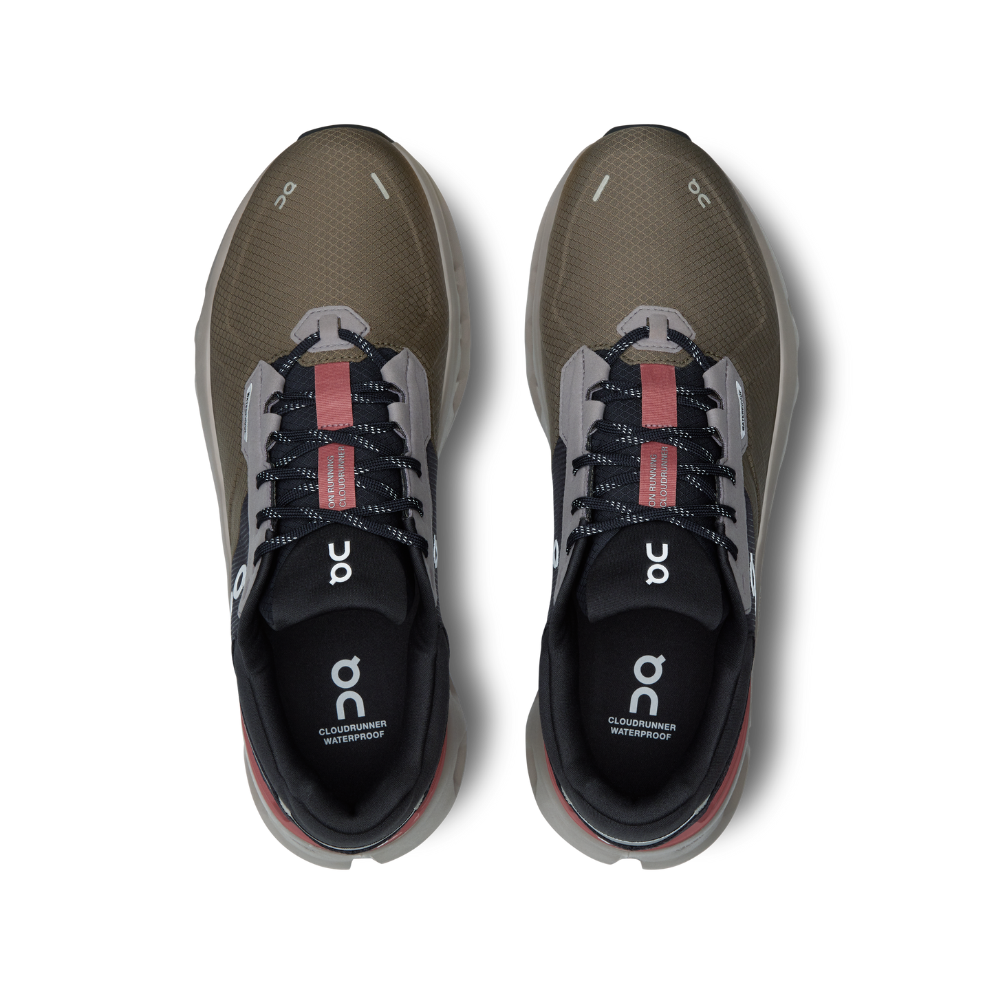 On Running Men's Cloudrunner 2 Waterproof Shoes - Olive / Mahogany