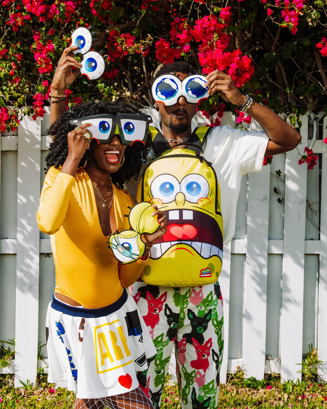 Sprayground Spongebob Eye Pop Removable Eyes Backpack - Yellow / Red - Shopsportive