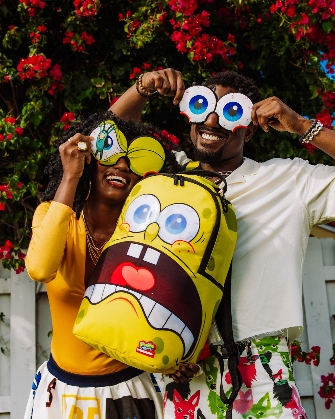 Sprayground Spongebob Eye Pop Removable Eyes Backpack - Yellow / Red - Shopsportive