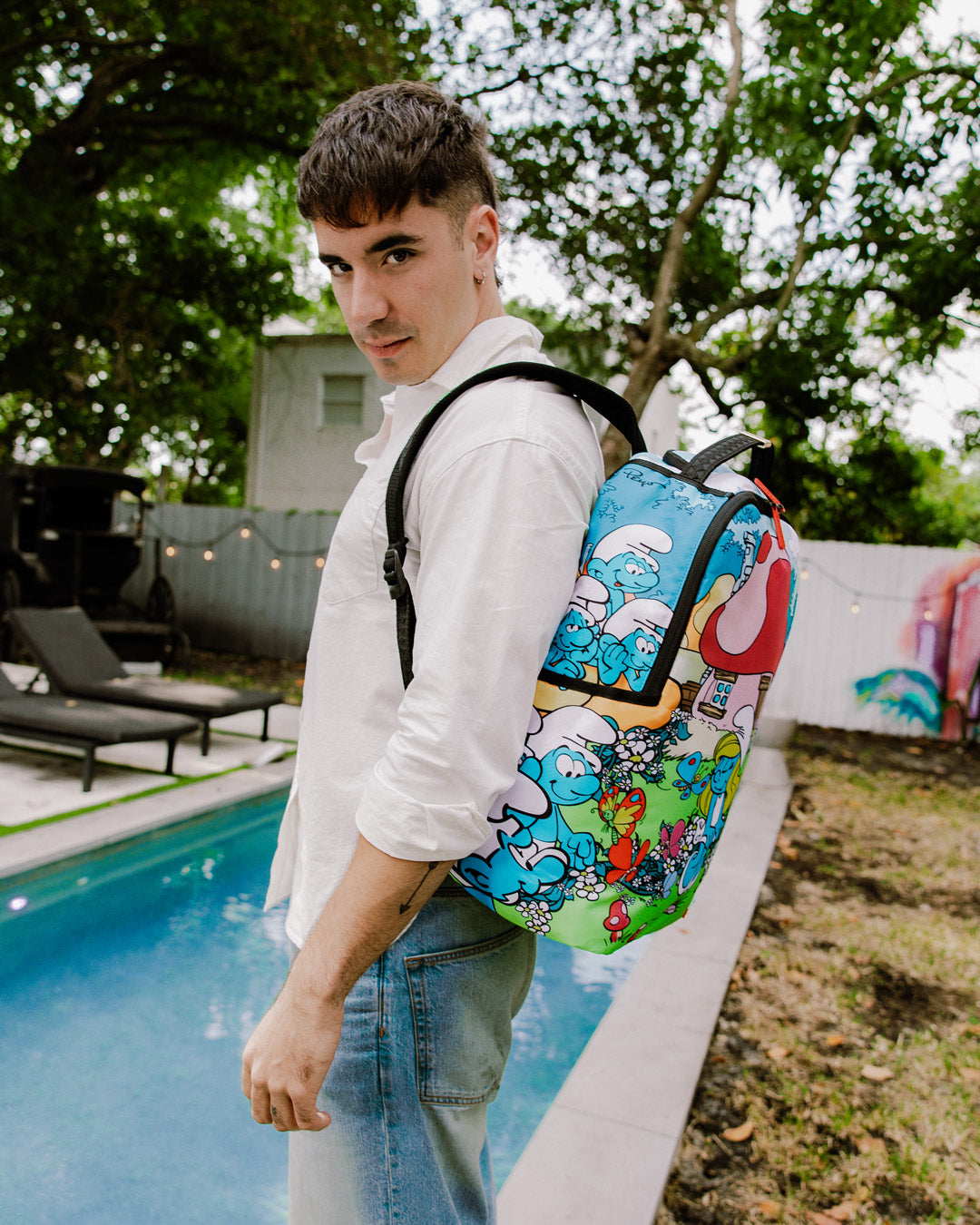 Sprayground Smurfs In The Garden Backpack Bag - Shopsportive