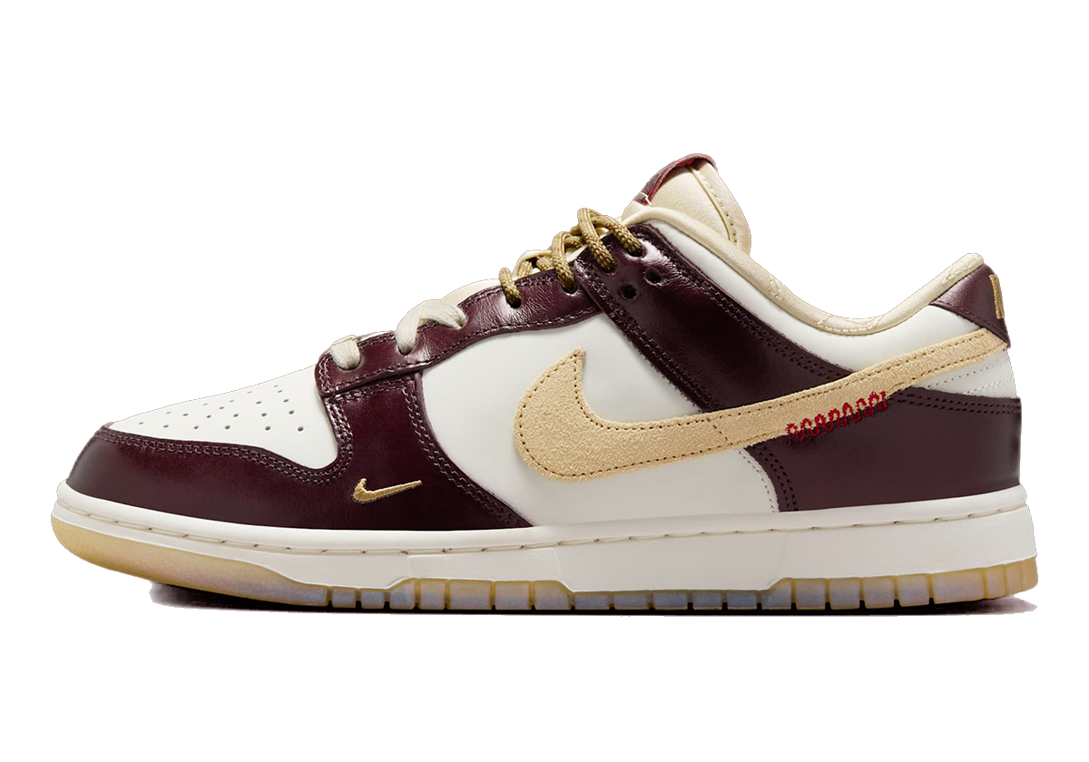 Nike Women's Dunk Low Lx Shoes - Burgundy Crush / Sail / Team Gold / Dark Red - Shopsportive
