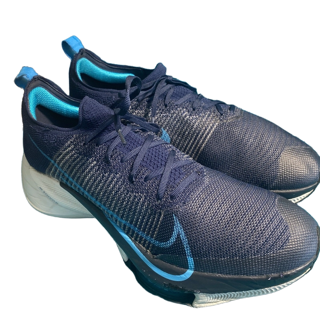 Nike Men's Air Zoom Tempo Next% Flyknit Shoes - College Navy / Platinum Tint / Lagoon Pulse / Chlorine Blue - Shopsportive