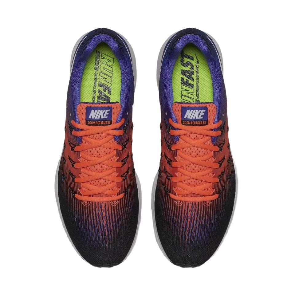 Nike Men's Air Zoom Pegasus 33 Shoes - Black / Hyper Orange / Blue - Shopsportive