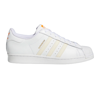 Adidas Superstar Shoes Men s Cloud White Ecru Tint Orange Rush 10.5