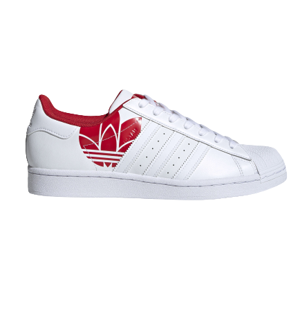 Adidas Superstar Shoes Cloud White Scarlet red