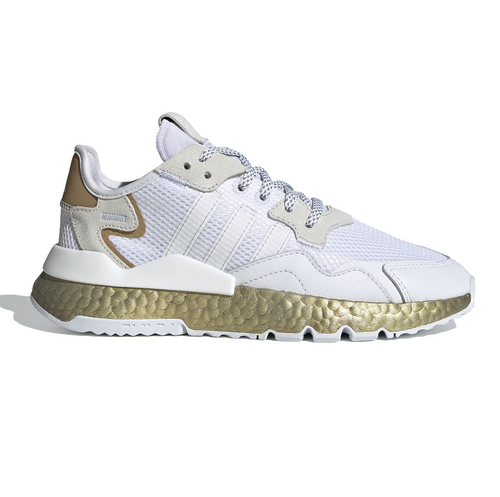 Adidas Women's Nite Jogger Shoes - Cloud White / Periwinkle Gold Sportive