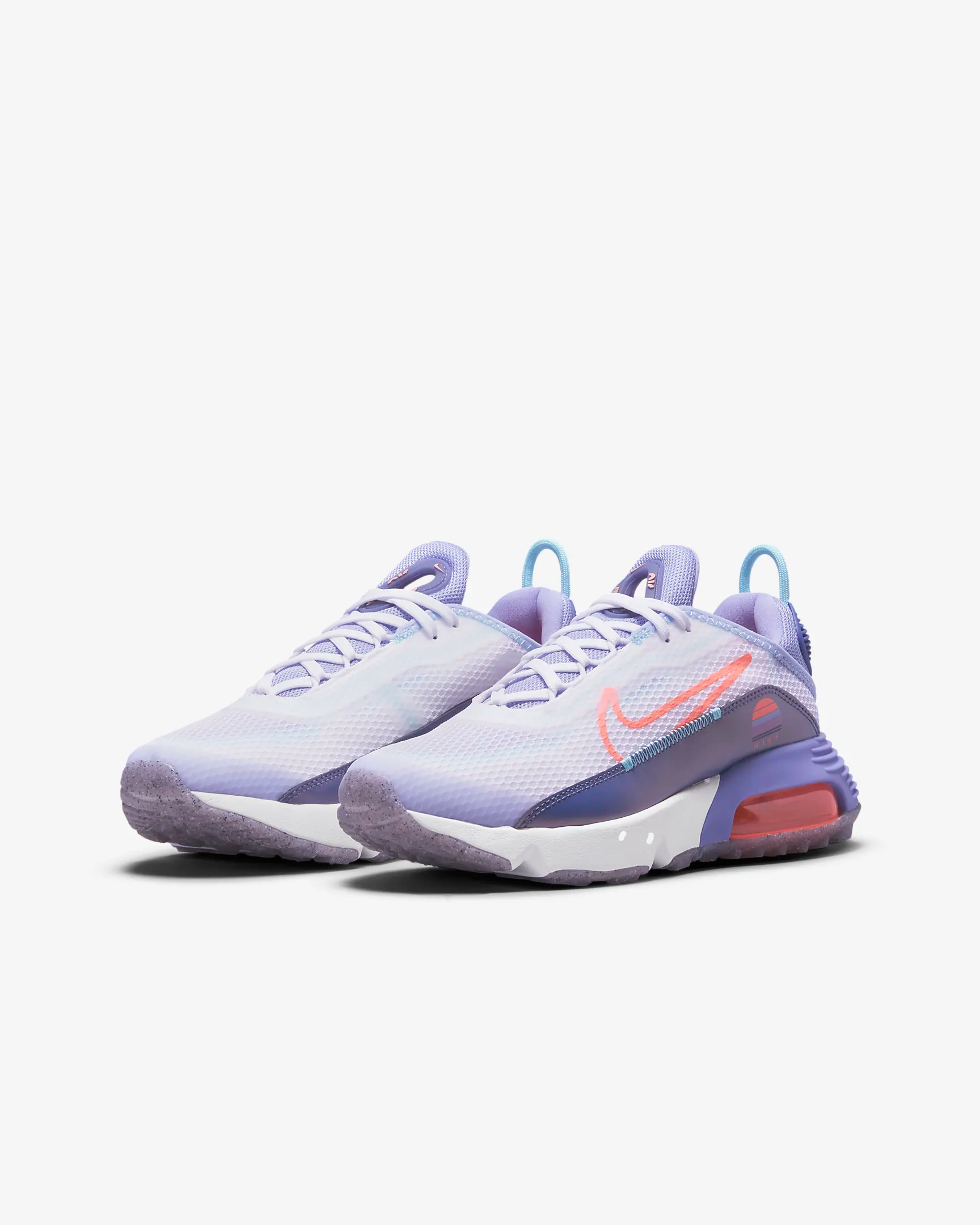 Nike Kid's Air Max 2090 SE Shoes - White / Dark Purple Dust / Light Thistle / Bright Mango - Shopsportive