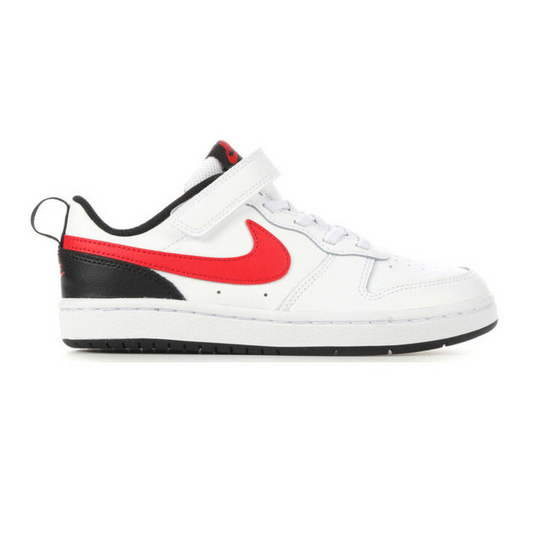 Nike Kid's Court Borough Low 2 Shoes - White / Black / University Red - Shopsportive