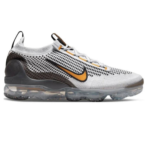 Nike Men's Air VaporMax 2021 Flyknit Shoes - White / Black / Anthracite / Kumquat - Shopsportive