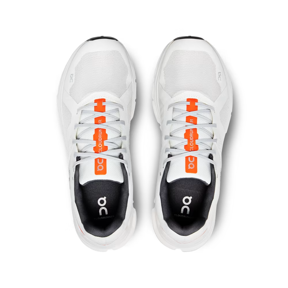 On Running Men's Cloudrunner Shoes - Undyed White / Flame - Shopsportive
