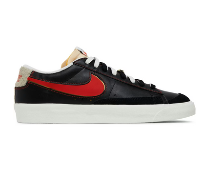 Nike Men's Blazer Low '77 Premium 'Removable Swoosh' Shoes - Black / Deep Royal Blue / Light Stone / Natural - Shopsportive
