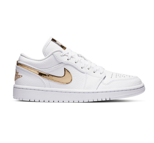 Nike Women's Air Jordan 1 Low SE Shoes - White / Metallic Gold