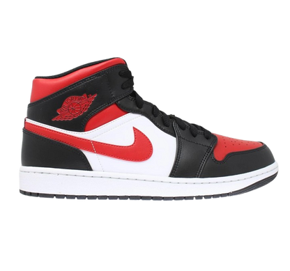 Nike Men's Air Jordan 1 Mid Shoes - Black / Fire Red / White - Shopsportive
