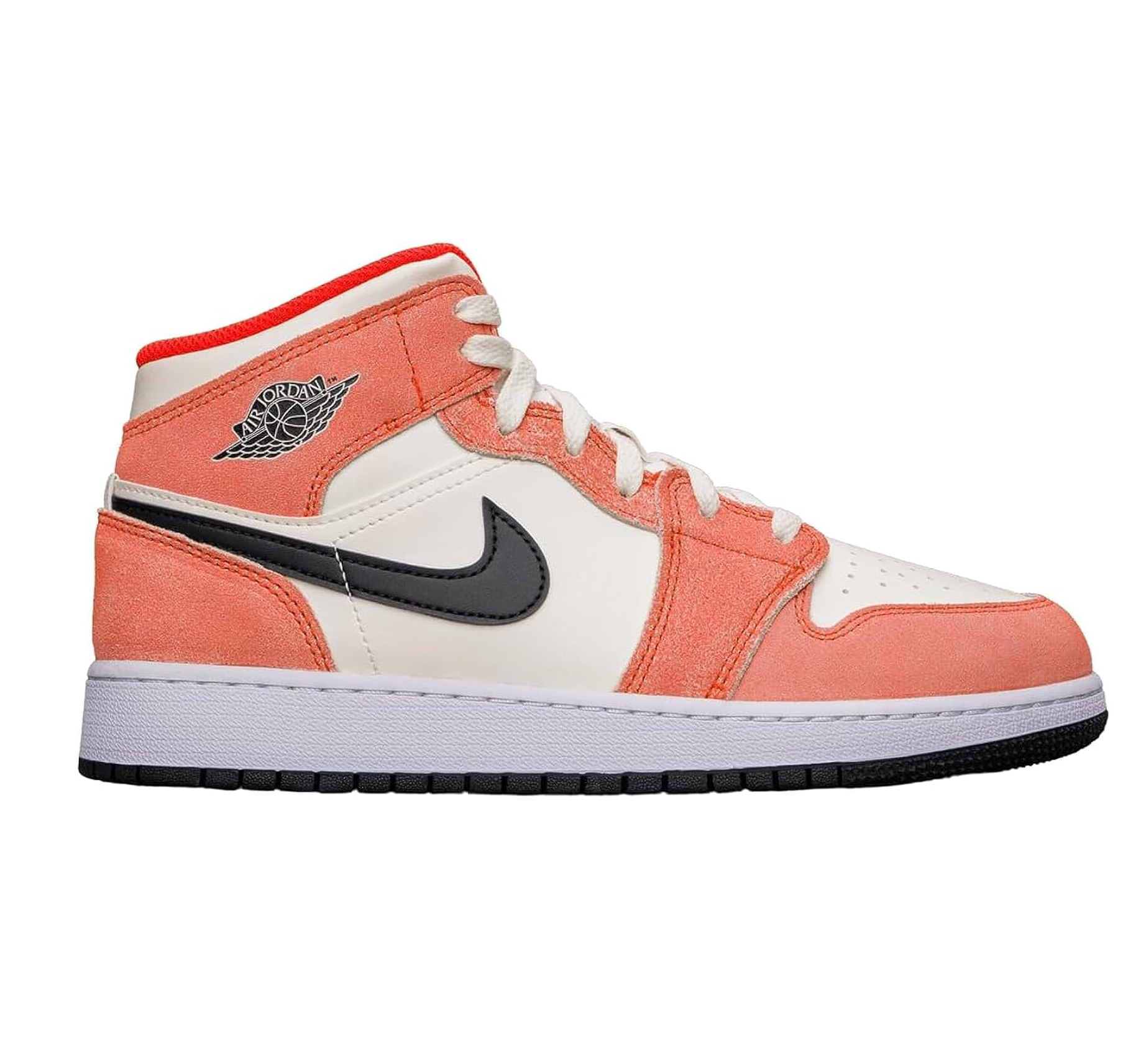 Nike Kids' Air Jordan 1 Mid Se Shoes - Team Orange / Black / Sail / White / Iron Grey - Shopsportive
