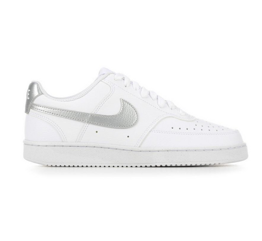 Nike Women's Court Vision Low Shoes - White / Metallic Silver