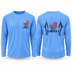 Fishin' Day Apparel Men's Gulf of America Performance Long Sleeve Shirt - Light Blue