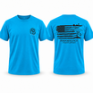 Fishin' Day Apparel Men's Performance Fishing Flag T-Shirt - Aqua Blue