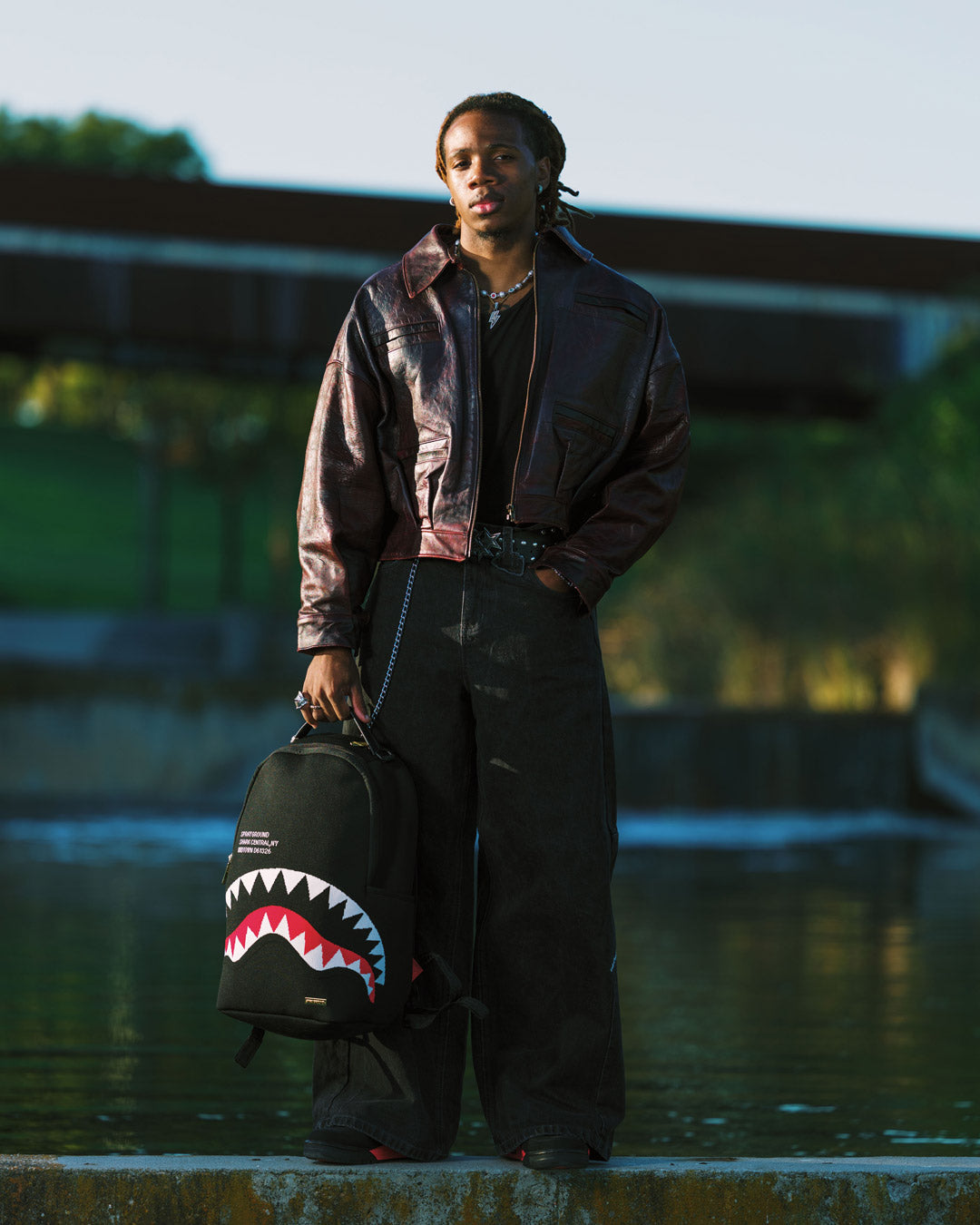 Sprayground Shark Central Aeroflex Backpack Bag - Shopsportive