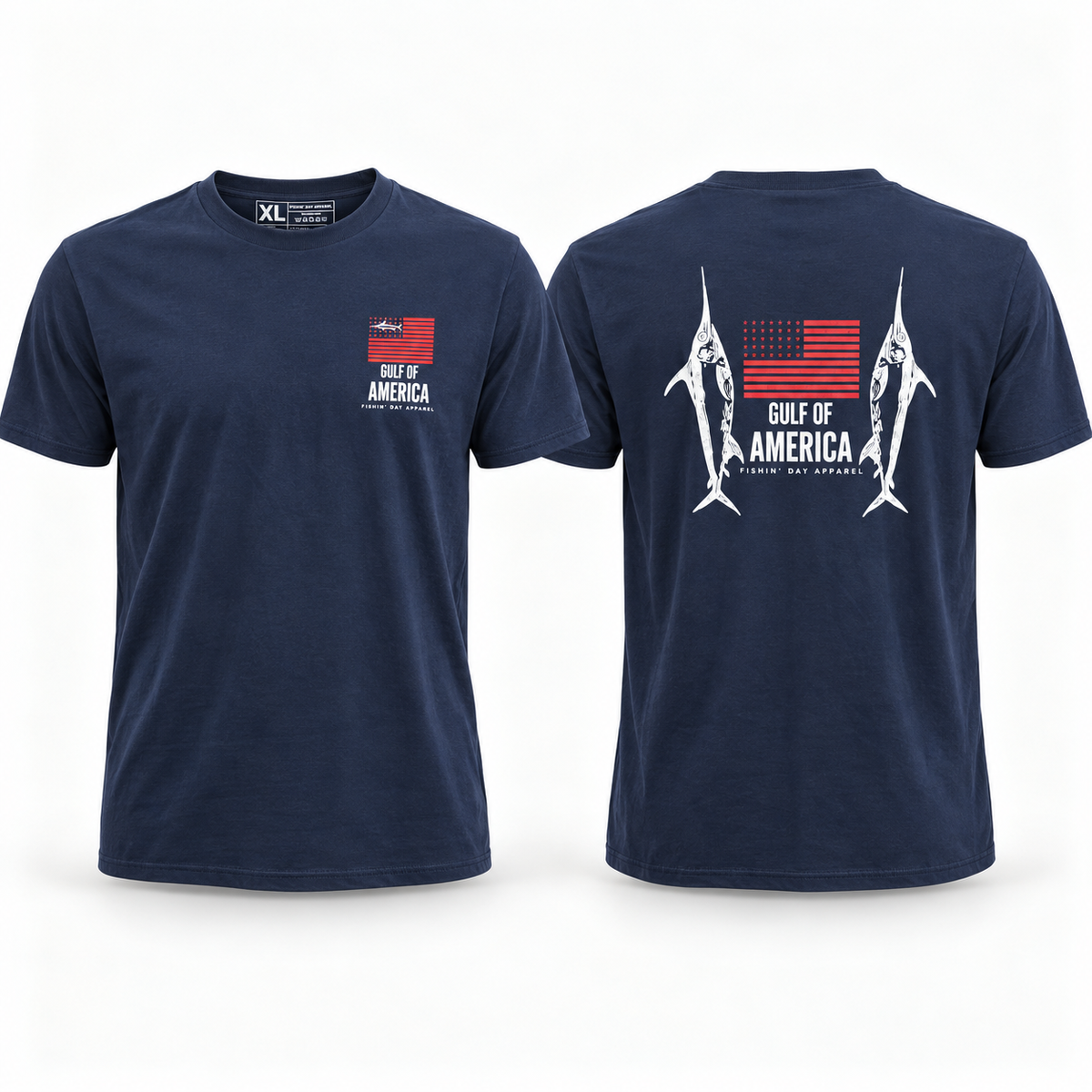Fishin' Day Apparel Men's Gulf of America T-Shirt - Navy