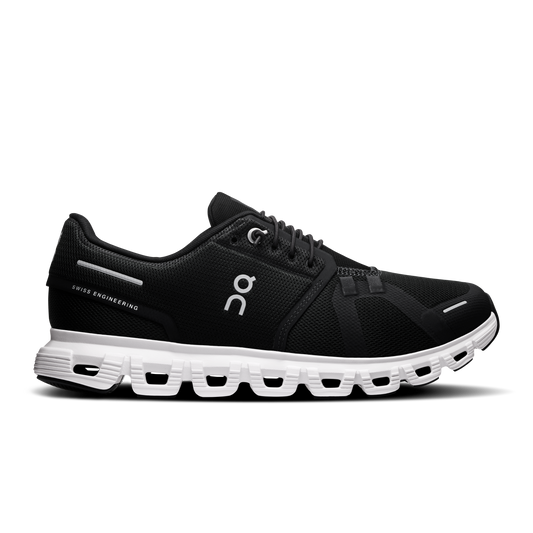 On Running Women's Cloud 6 Wide Shoes - Black / White - Shopsportive