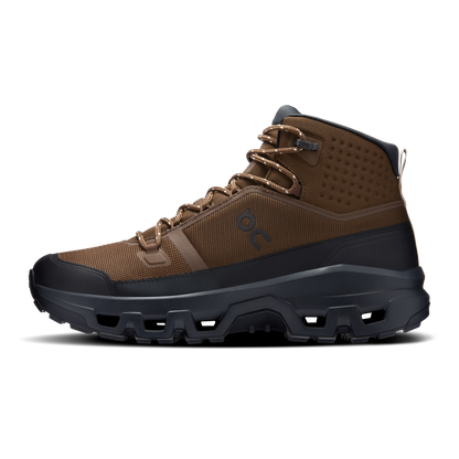 On Running Men's Cloudrock Mid Waterproof Shoes - Earth / Black - Shopsportive