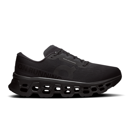 On Running Men's Cloudmonster 3 Wide Shoes - Black / Black - Shopsportive