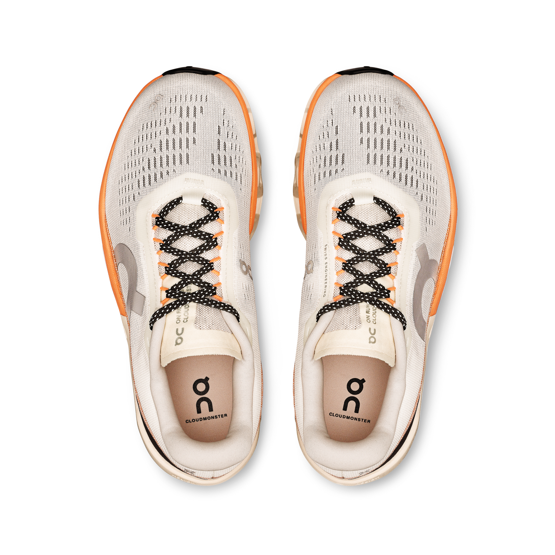 On Running Women's Cloudmonster 2 Shoes - Ivory / Tangerine - Shopsportive