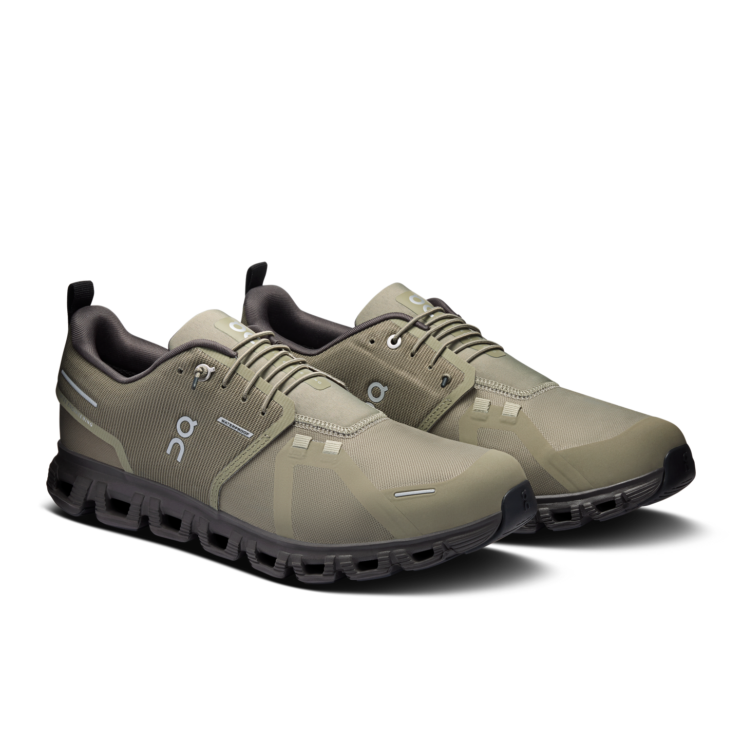 On Running Men's Cloud 6 Waterproof Shoes - Olive / Espresso
