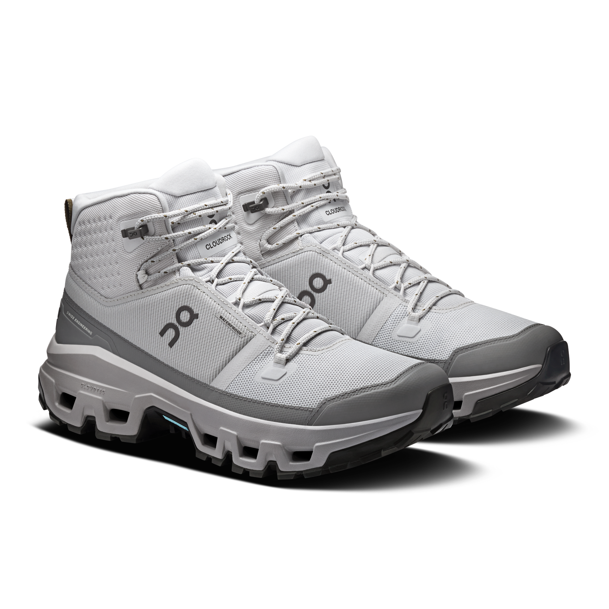 On Running Men's Cloudrock Mid Waterproof Shoes - Glacier / Alloy - Shopsportive