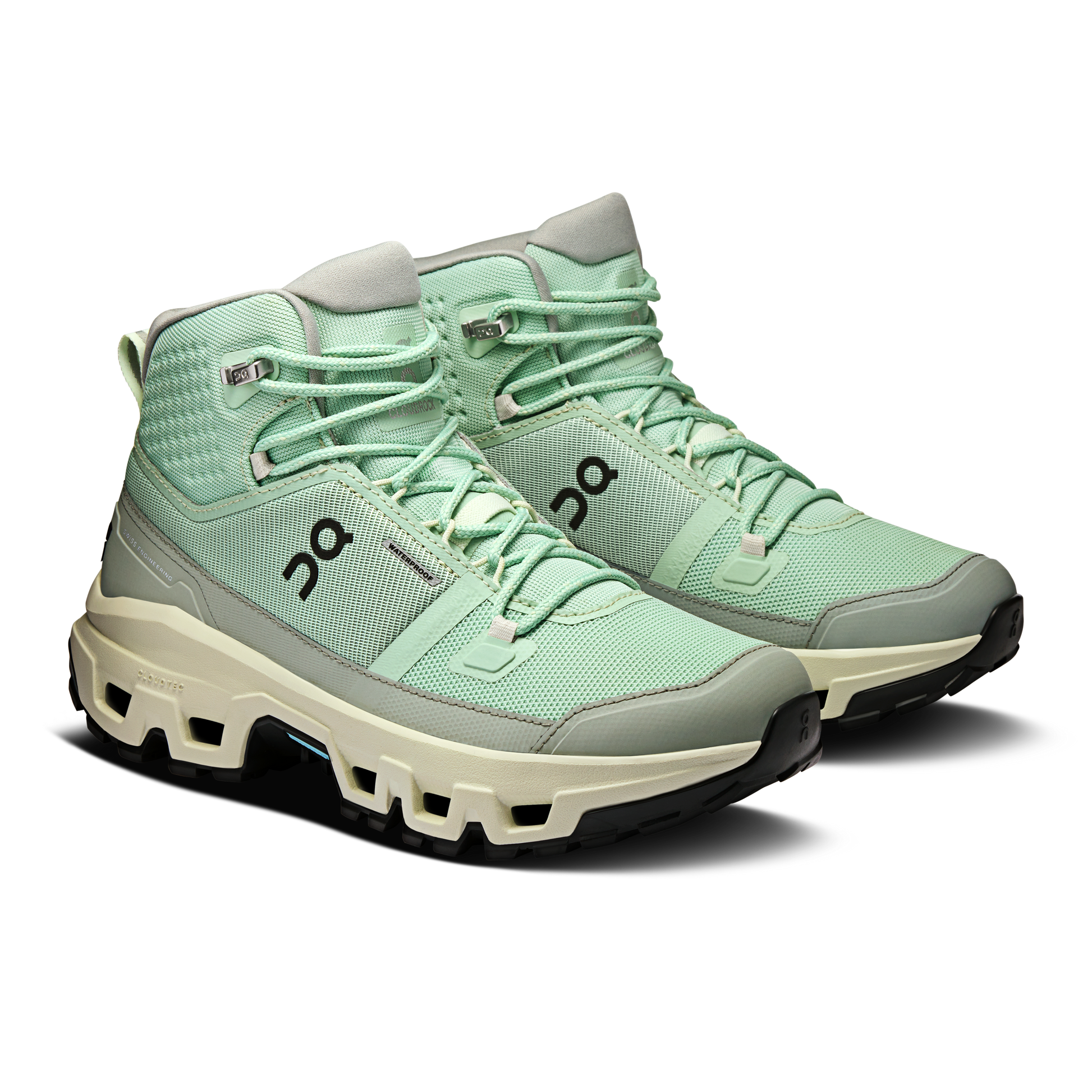 On Running Women's Cloudrock Mid Waterproof Shoes - Mineral / Aloe - Shopsportive