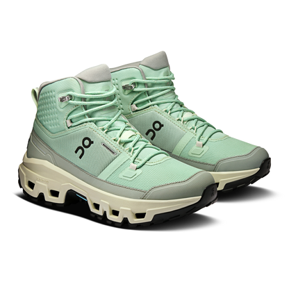 On Running Women's Cloudrock Mid Waterproof Shoes - Glacier / Alloy - Shopsportive