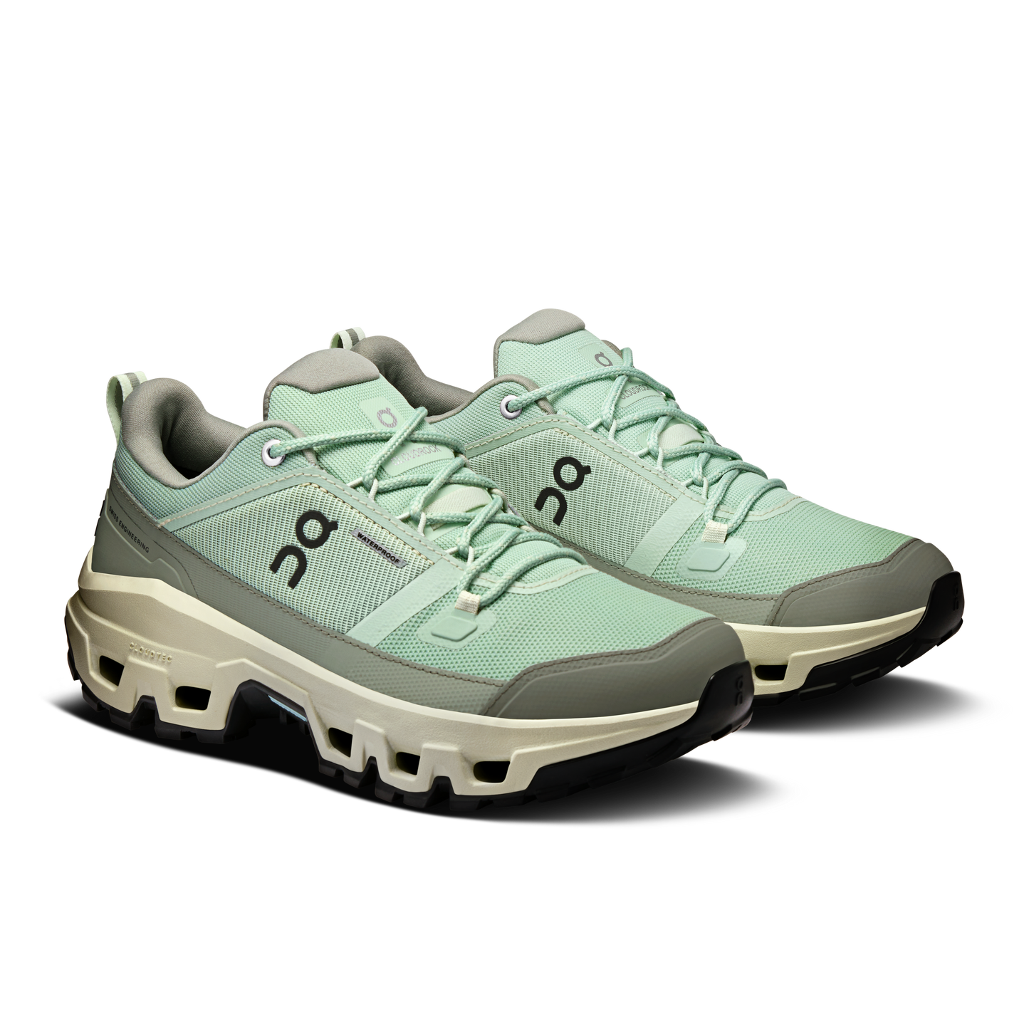 On Running Women's Cloudrock Low Waterproof Shoes - Mineral / Aloe - Shopsportive