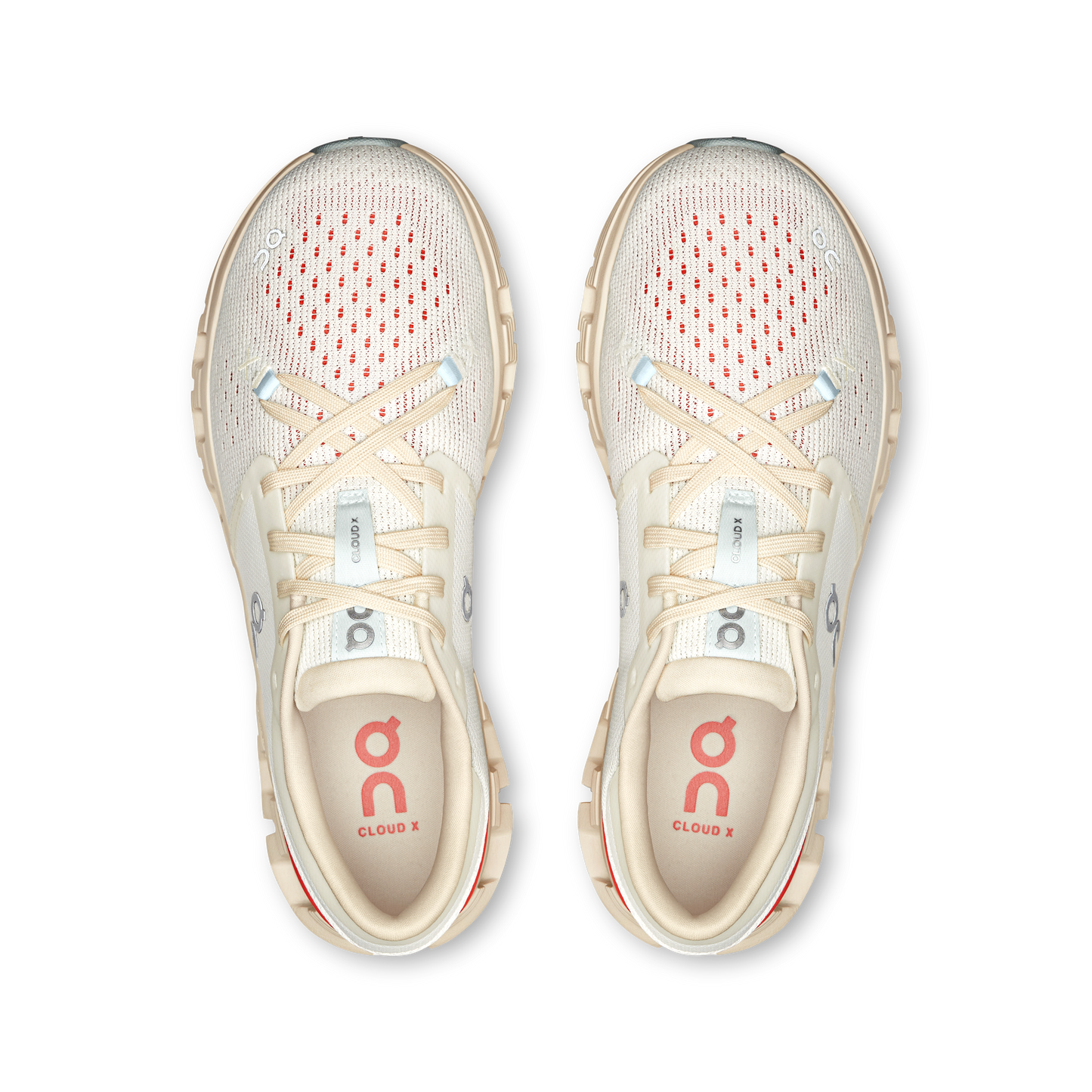 On Running Women's Cloud X 4 Shoes - Ivory / Salmon - Shopsportive