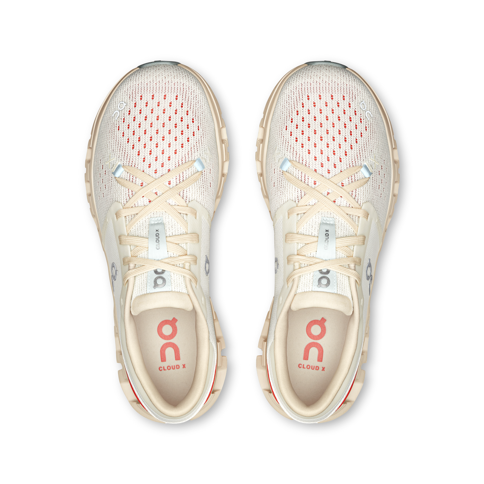 On Running Women's Cloud X 4 Shoes - Ivory / Salmon - Shopsportive
